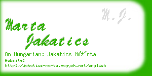 marta jakatics business card